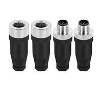 sourcing map Conector de cable de aviación macho y hembra M12 de 5 pines, 4 conectores circulares impermeables IP67 para redes, instrumentos y computadoras