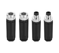 sourcing map Conector de cable de aviación macho y hembra M8 de 3 pines, 4 conectores circulares impermeables IP67 para redes, instrumentos, computadora (con 4 llaves)