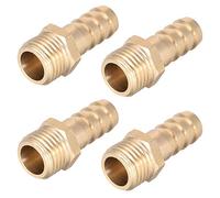 sourcing map Conector de latón métrico M14-1.5 macho a púa para manguera ID de 10 mm, 4 unidades