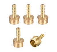 sourcing map Conector de manguera de latón, adaptador de tubo macho G3/8 de 6 mm, 5 unidades