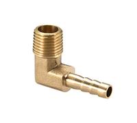 sourcing map Conector de manguera de púas de latón, codo de 90 grados, 6 mm de púas a conector adaptador de tubería macho de 1/4 PT