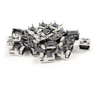 sourcing map Conector de Montaje en PCB DE 20 x Hembra Mini USB de 5 Pines del Puerto B 180 Grados Toma Hembra SMT SMD