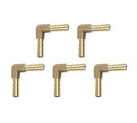 sourcing map Conector De Rosca Macho De 90 Grados De Codo De Púa De Latón De 5mm Para Aire Agua Aceite Gas 5Pcs