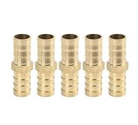 sourcing map Conector De Unión Recta De Manguera De Púa De Latón De 14mm para Aire Agua Aceite Gas 5Pcs