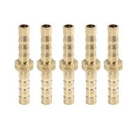 sourcing map Conector De Unión Recto De Conexión De Manguera De Púa Latón De 5mm para Aire Agua Aceite Gas 5Pcs