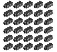 sourcing map Conector de vídeo Audio Jack Negro PJ320D de Montaje en PCB de 30pcs 4 Pin Hembra de 3,5 mm estéreo para Auriculares