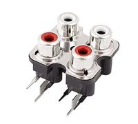 sourcing map Conector Hembra RCA de Montaje en PCB Estéreo Audio Vídeo AV de Clavija Hembra de 4 Posición