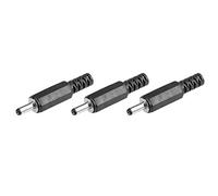 sourcing map Conector Macho DC de 3,5mm x 1mm, Adaptador de Conector de Cable de Alimentación, Negro 3 Piezas