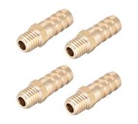 sourcing map Conector Manguera de Lengüeta, Codo de Latón de 90 Métrico M10-1.5 Macho, Reductor Manguera, para Tubería de 10mm, Adaptador Manguera, 4 Piezas