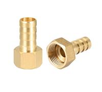 sourcing map Conector Manguera de Lengüeta, Racor Manguera de Latón, Púa de 10mm, Rosca Hembra G3/8, Adaptador Manguera Tubo, 2 Piezas