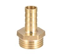 sourcing map Conector Manguera de Lengüeta, Racor Manguera de Latón, Púa de 10mm, Rosca Macho G1/2, Adaptador Manguera Tubo