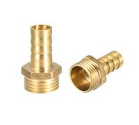 sourcing map Conector Manguera de Lengüeta, Racor Manguera de Latón, Púa de 12mm, Rosca Macho G1/2, Adaptador Manguera Tubo, 2 Piezas