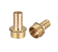 sourcing map Conector Manguera de Lengüeta, Racor Manguera de Latón, Púa de 16mm, Rosca Macho G3/4, Adaptador Manguera Tubo, 2 Piezas