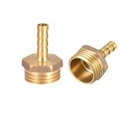sourcing map Conector Manguera de Lengüeta, Racor Manguera de Latón, Púa de 6mm, Rosca Macho G1/2, Adaptador Manguera Tubo, 2 Piezas