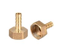 sourcing map Conector Manguera de Lengüeta, Racor Manguera de Latón, Púa de 8mm, Rosca Hembra G1/2, Adaptador Manguera Tubo, 2 Piezas