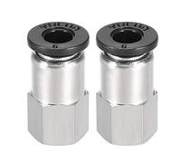 sourcing map Conector Manguera Empuje, Racor Neumatico Recto, Tubo de 6mm Diámetro Exterior x 1/4 PT Hembra, Adaptador Manguera Tubo, Enchufe Rapido Neumatico, 2 Piezas