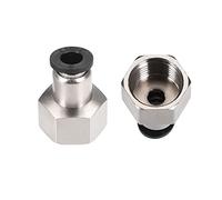 sourcing map Conector Manguera Empuje, Racor Neumatico Recto, Tubo de 6mm Diámetro Exterior x 3/8 PT Hembra, Adaptador Manguera Tubo, Enchufe Rapido Neumatico, Tono Plateado 2 Piezas