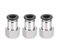 sourcing map Conector Manguera Empuje, Racor Neumatico Recto, Tubo de 8mm Diámetro Exterior x 1/4PT Hembra, Adaptador Manguera Tubo, Enchufe Rapido Neumatico, 3 Piezas