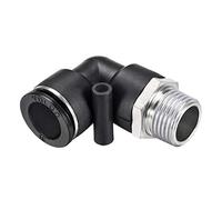 sourcing map Conector Manguera, Racor Neumatico de Codo Enchufable, Tubo de 16mm Diámetro Exterior x 1/2 NPT Macho, Adaptador Manguera Tubo, Enchufe Rapido Neumatico, Negro