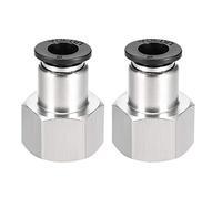 sourcing map Conector Manguera, Racor Neumatico Recto, Tubo de 8mm Diámetro Exterior x 3/8PT Hembra, Adaptador Manguera Tubo, Enchufe Rapido Neumatico, 2 Piezas
