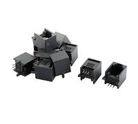 sourcing map Conector Modular RJ12 6P6C Hembra Plástico Montaje PCB 10Uds