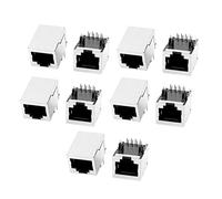 sourcing map Conector Modular RJ45 8P8C 10 Pcs para PCB Blindado | Blindado, Acoplador, LAN, Conexiones De Datos, Con Cable UTP
