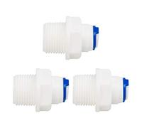 sourcing map Conector Recto para Tubo de Purificador Agua Conexión Rápida, Macho BSP 3/8" a 1/4" (6,4 mm) OD 3uds, Manguera de Agua con Conector de Empuje para Sistemas de ósmosis Inversa RO
