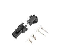 sourcing map Conector Terminal JST-SM de 2,54 mm de plástico 2 Pines Hembra Macho 50 Pares Negro