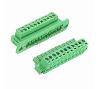 sourcing map Conectores de bloque de terminales de tornillo enchufables de 11 pines de 5,08 mm, PA66 300 V 10 A, terminal PCB a través de la pared con conectores de cableado sin soldadura de panel 26