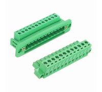 sourcing map Conectores de bloque de terminales de tornillo enchufables de 12 pines de 5,08 mm, PA66 300 V 10 A, terminal PCB a través de la pared con conectores de cableado sin soldadura de panel 26