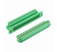 sourcing map Conectores de bloque de terminales de tornillo enchufables de 17 pines de 5,08 mm, PA66 300 V 10 A, terminal PCB a través de la pared con conectores de cableado sin soldadura de panel 26