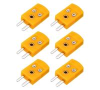 sourcing map Conectores de cable termopar tipo K, adaptador de enchufe macho de alta temperatura 120 °C para sonda de sensor de termopar, amarillo oscuro, 6 unidades