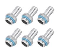 sourcing map Conexiones de Manguera G1/4 x 10mm Adaptador de Tubería de Aluminio Roscado Macho para Sistema de Refrigeración por Agua - Paquete de 6