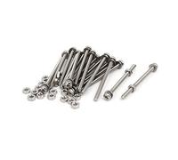 sourcing map Conjuntos de 18 tornillos arandela y tuerca de cabeza de cruz M3x45mm acero inoxidable
