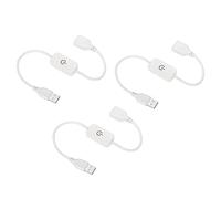 sourcing map Controlador de interruptor táctil LED Touch en línea 5V 3A USB para tira de diodo emisor de un solo color, blanco, paquete de 3