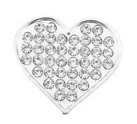 sourcing map Corazón 3D Emblema Metal Plateado Pegatina Decoración de Carrocería de Coche