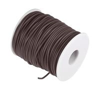 sourcing map Cordón de goma 55 yardas 2mm diámetro 1.5mm agujero marrón hueco tubería para hacer manualidades DIY