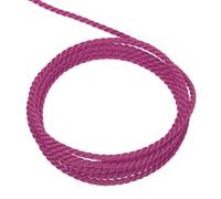 sourcing map Cordón trenzado de 2 mm, 3 capas, cuerda trenzada brillante para manualidades, bolsa de regalo, cortina, decoración de Navidad, color rojo rosa, 10 m