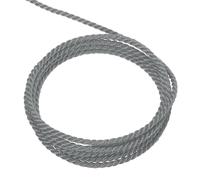sourcing map Cordón trenzado de 5 yardas, 2 mm, 3 capas, cuerda trenzada brillante para manualidades, bolsa de regalo, cortina, decoración de Navidad, gris oscuro, 5 m