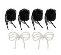 sourcing map Cordones planos, cordones elegantes de encaje vintage, Black, 2.6CM x 140CM