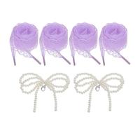 sourcing map Cordones planos, cordones elegantes de encaje vintage, Purple, 2.6CM x 100CM