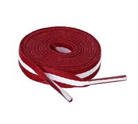 sourcing map Cordones planos de lona con rayas de colores para tenis, 2 pares, Rojo-blanco-rojo, 120cm/47.24"