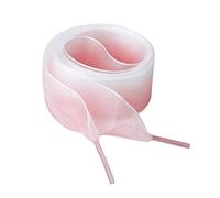 sourcing map Cordones planos de organza de 2,5 cm de ancho para mujer, color degradado, cordones para zapatos, rosa, blanco, 180cm/71"