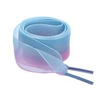 sourcing map Cordones planos de organza de 2,5 cm de ancho para mujer, color degradado, cordones para zapatos, azul/púrpura, 120cm/47"