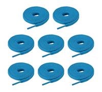 sourcing map Cordones planos de poliéster para zapatos, cordones elásticos planos para tenis, zapatos de patinaje, botas, Blue, 5/16" x 100"