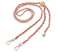 Sourcing Map Correa de cadena ajustable de 47.2 pulgadas, correa de cadena de repuesto de cuero de metal para bolso de hombro, bolso cruzado, cartera de mano (naranja, cadena dorada)