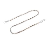 sourcing map Correa de cadena para bolso, 39 x 0.43 pulgadas, cadena plana de hierro de cuero, correas de bolso con hebillas para hombro y bolsas cruzadas (oro + plata)