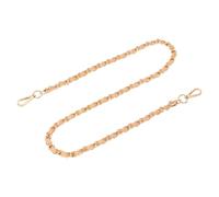 sourcing map Correa de cadena para bolso, 39 x 0.43 pulgadas, cadena plana de hierro de cuero, correas de bolso con hebillas para hombro y bolsas cruzadas (caqui + dorado)