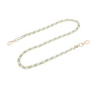 sourcing map Correa de cadena para bolso, 39 x 0.43 pulgadas, cadena plana de hierro de cuero, correas de bolso con hebillas para hombro y bolsas cruzadas (verde claro + dorado)