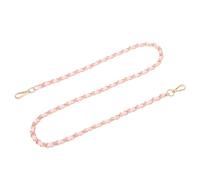 sourcing map Correa de cadena para bolso, 47 x 0.43 pulgadas, cadena plana de hierro de cuero, correas de bolso con hebillas para bolsas de hombro y cruzadas (correa rosa + cadena dorada)